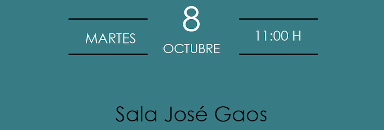 martes 8 de octubre 2024 - 11:00 horas -  Sala José Gaos